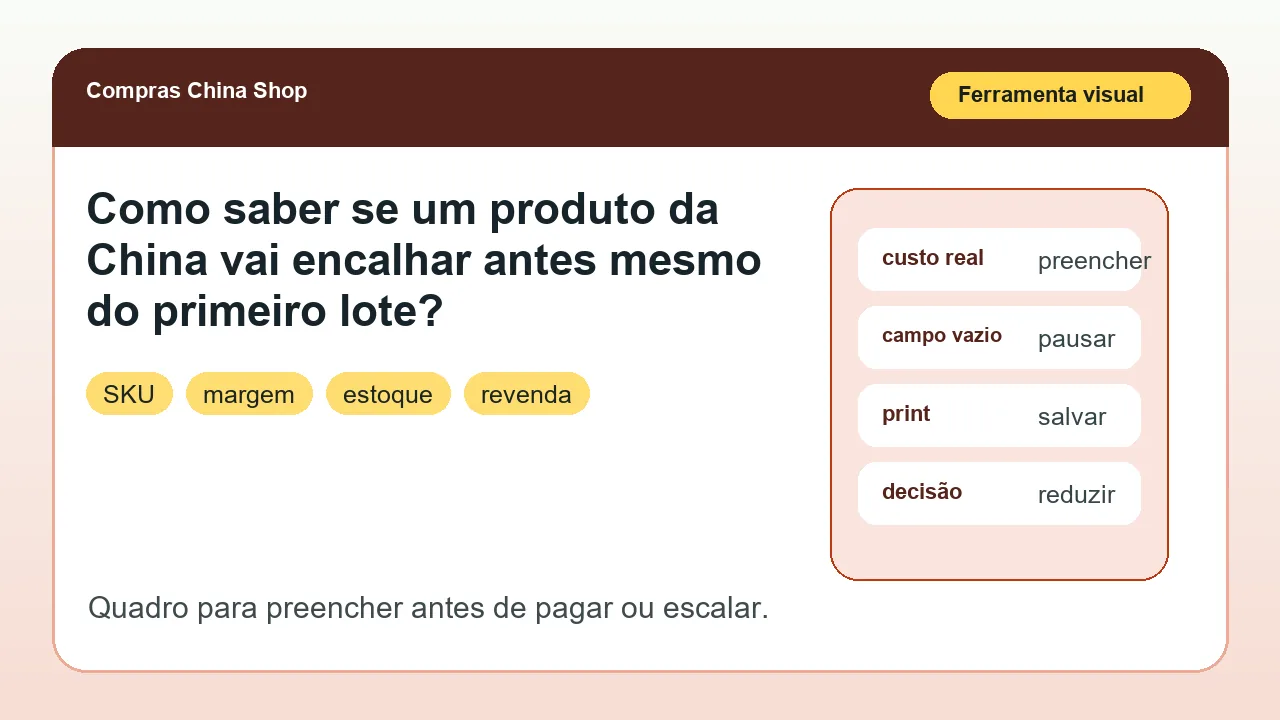 Ferramenta visual para aplicar o artigo Como saber se um produto da China vai encalhar antes mesmo do primeiro lote?