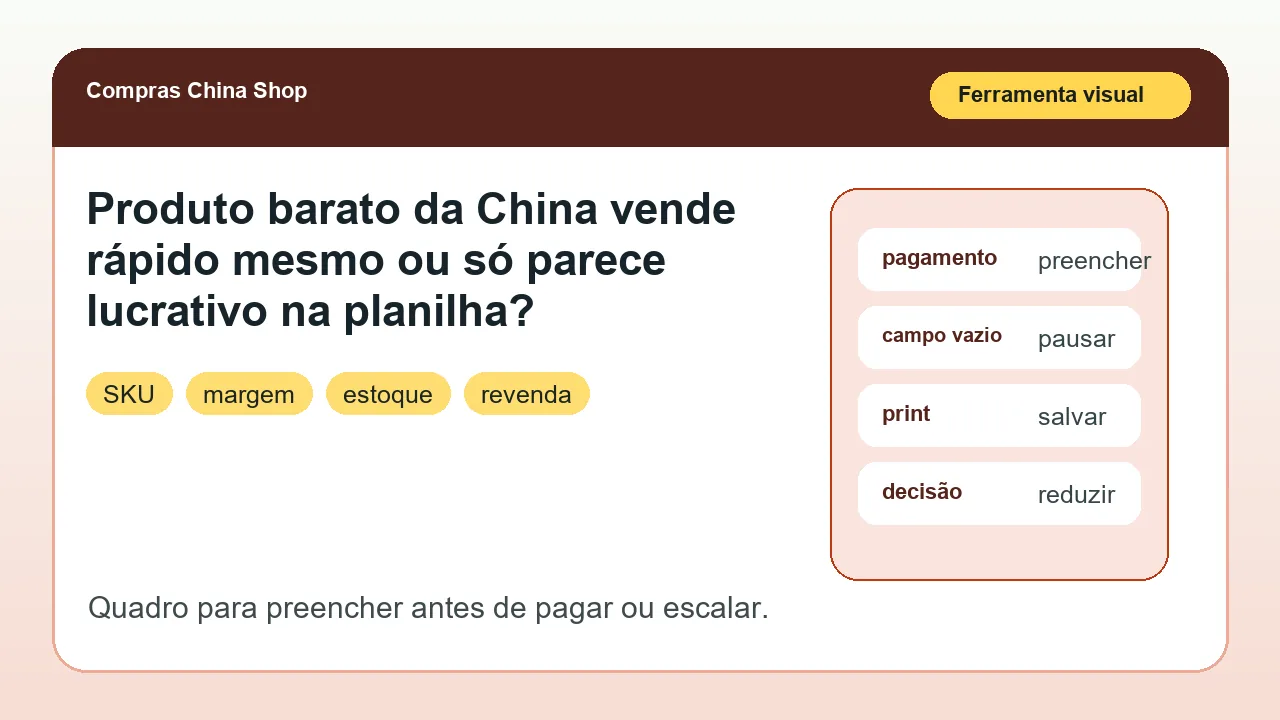 Ferramenta visual para aplicar o artigo Produto barato da China vende rápido mesmo ou só parece lucrativo na planilha?