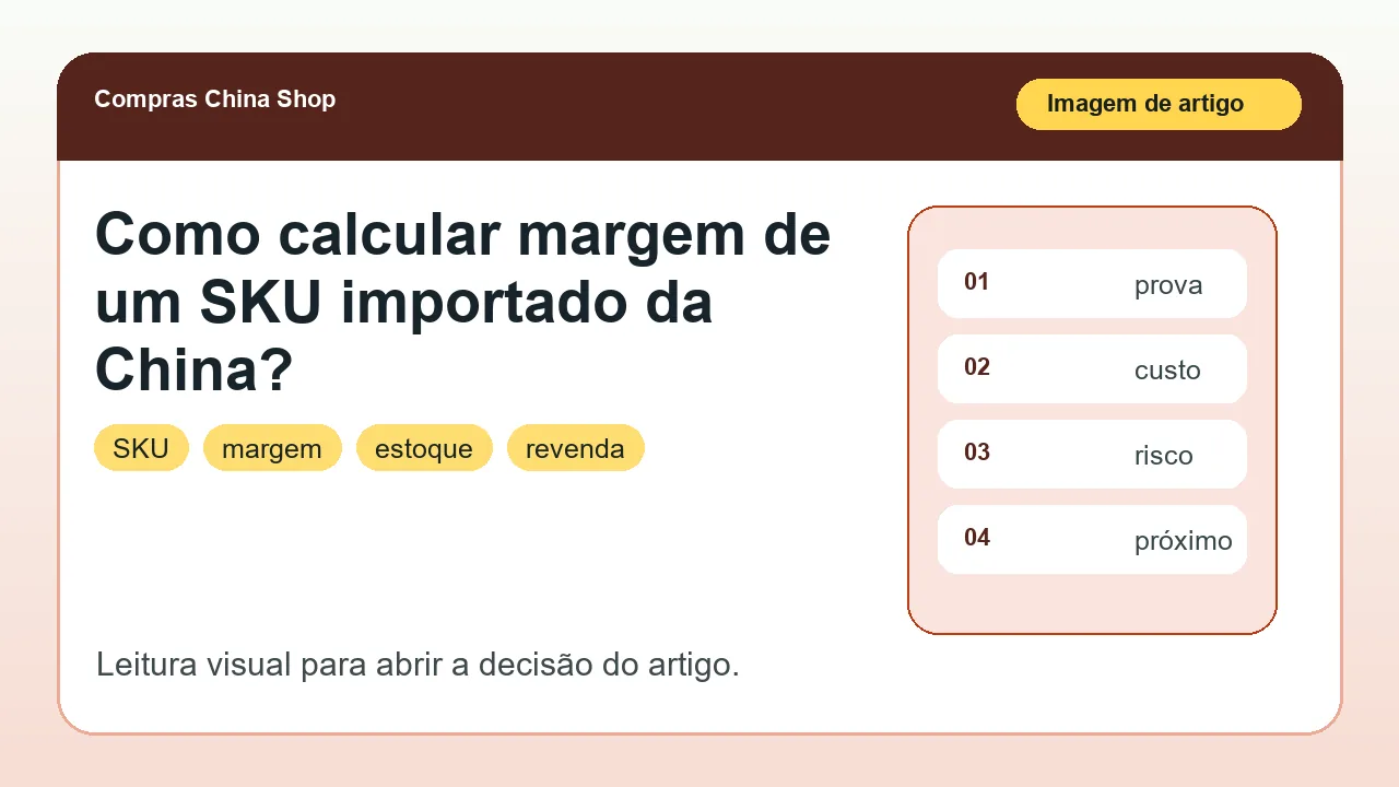Como calcular margem de um SKU importado da China?