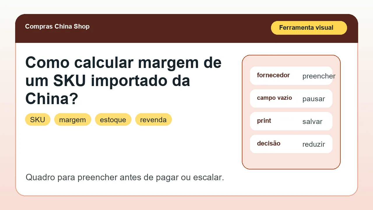 Ferramenta visual para aplicar o artigo Como calcular margem de um SKU importado da China?
