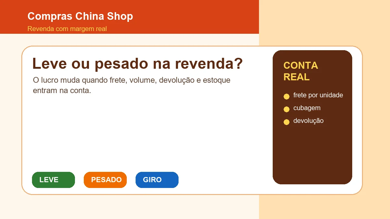 Produtos leves vs pesados: o que muda no lucro da revenda